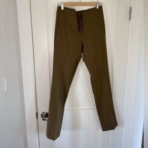 SANDRO brown elasticated-waist straight-leg wool blend trousers pants unisex 36